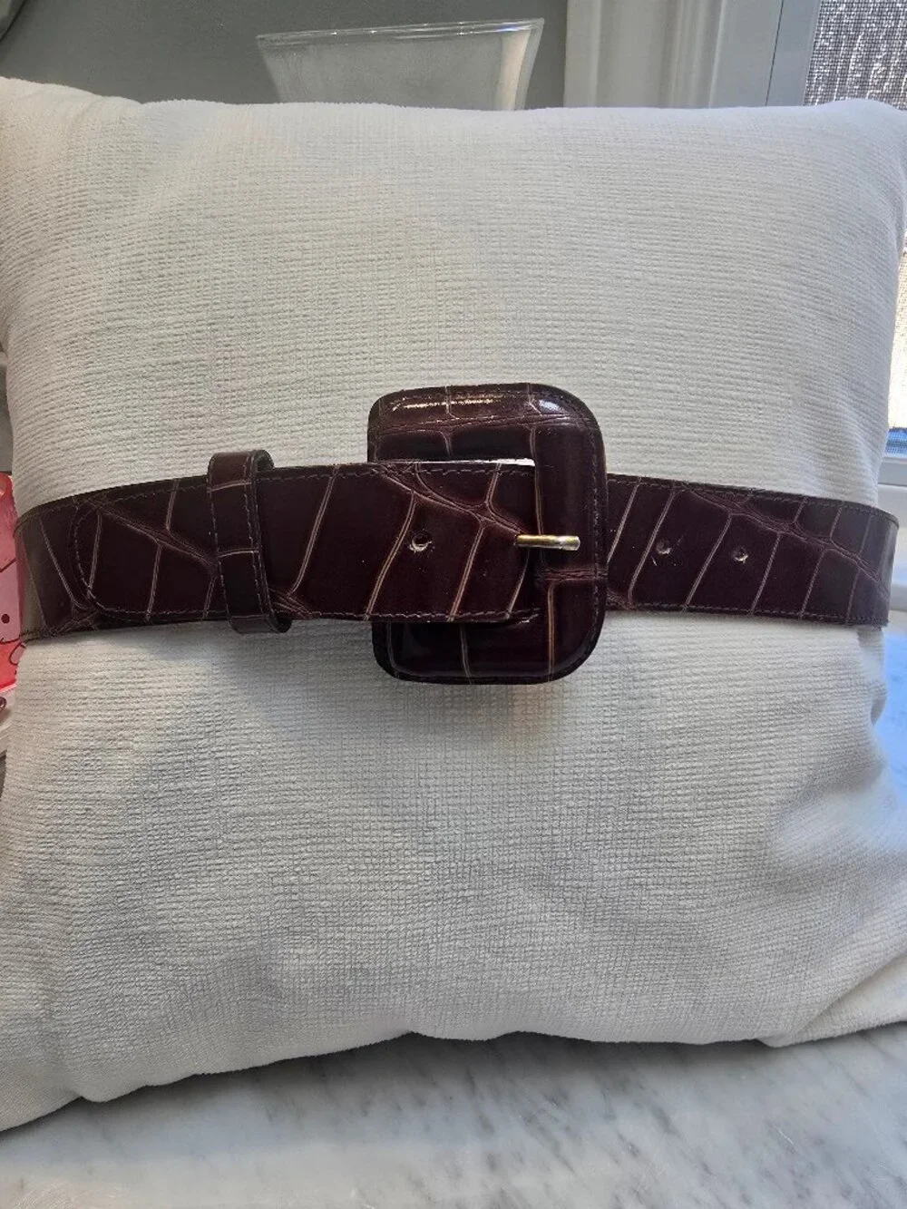 Vintage Cipriani Brown Italian Alligator Calfskin Womens 1.5